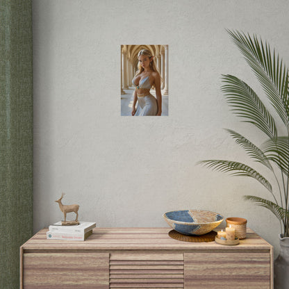 Princess Poster, Fantasy Game Anime Girl Art Print, Waifu Hero Wall Decor