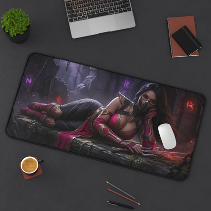 Mileena Gaming Mouse Pad, Mortal Kombat Desk Mat, Outworld Assassin Setup — premium HD gaming desk mat featuring Mileena artwork, smooth glide, durable comfort
