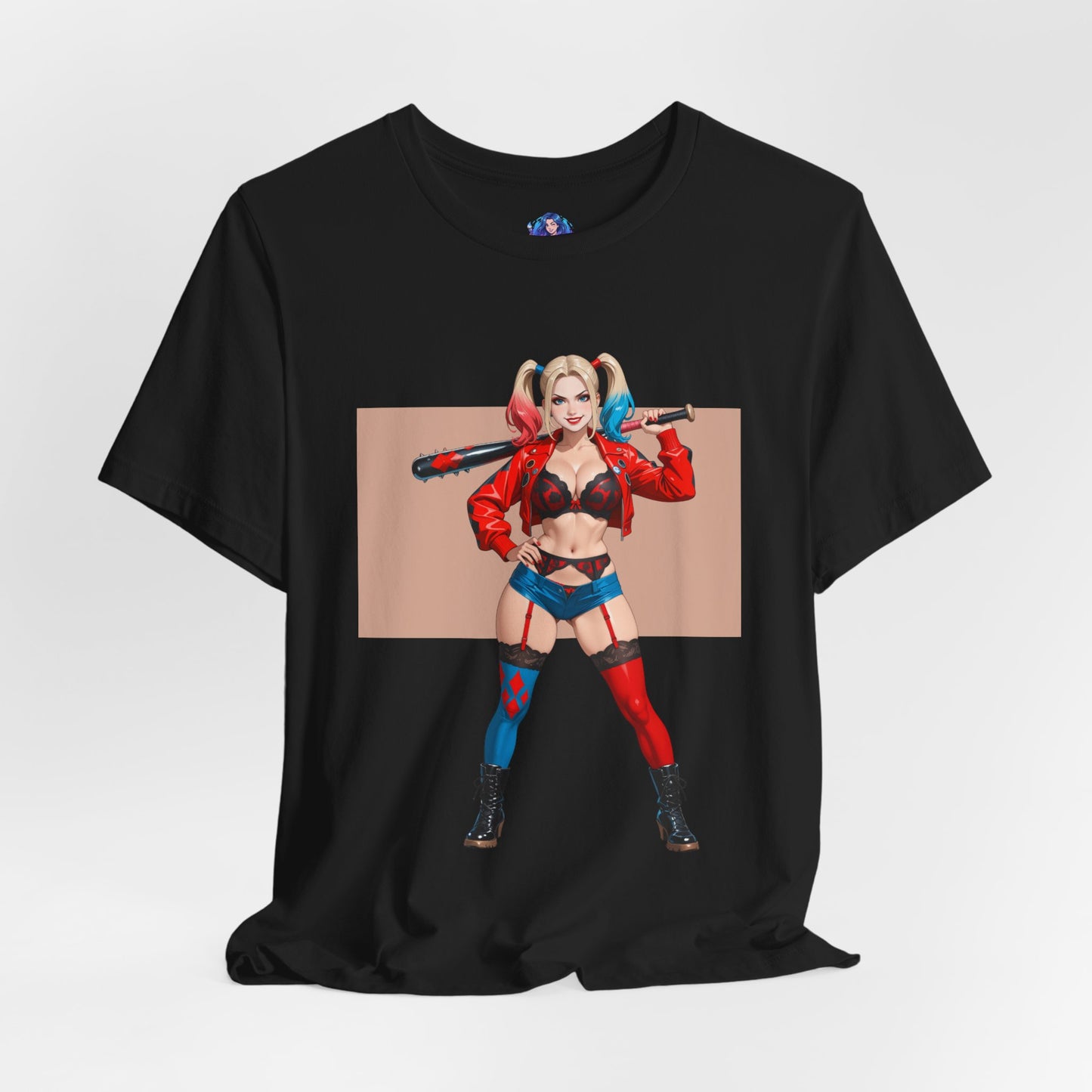 Harley Quinn Shirt | DC Comics T-Shirt für Otakus &amp; Gamer | Süßes, verrücktes Waifu-Shirt