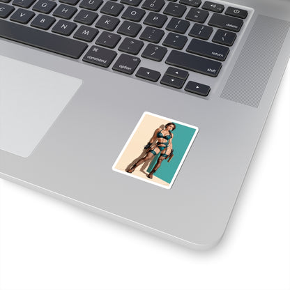 Наклейка Лара Крофт – вінілова наклейка дівчини-дослідниці для ноутбуків та використання в приміщенні