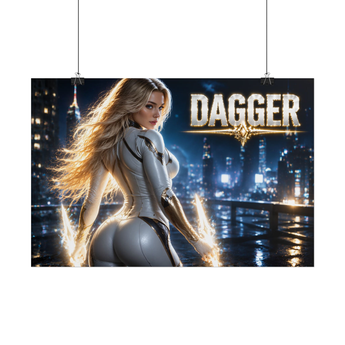 Comic Wall Art Dagger Poster Heroine Room Decor Collectible Character Print