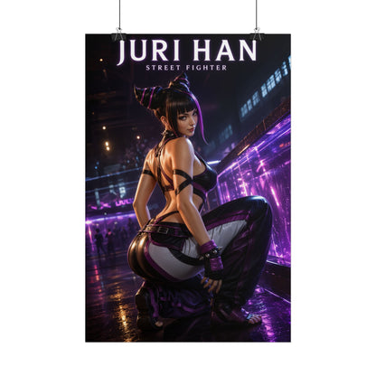 Juri Han Poster, Street Fighter Wall Art, Gaming Print, Pin Up Decor