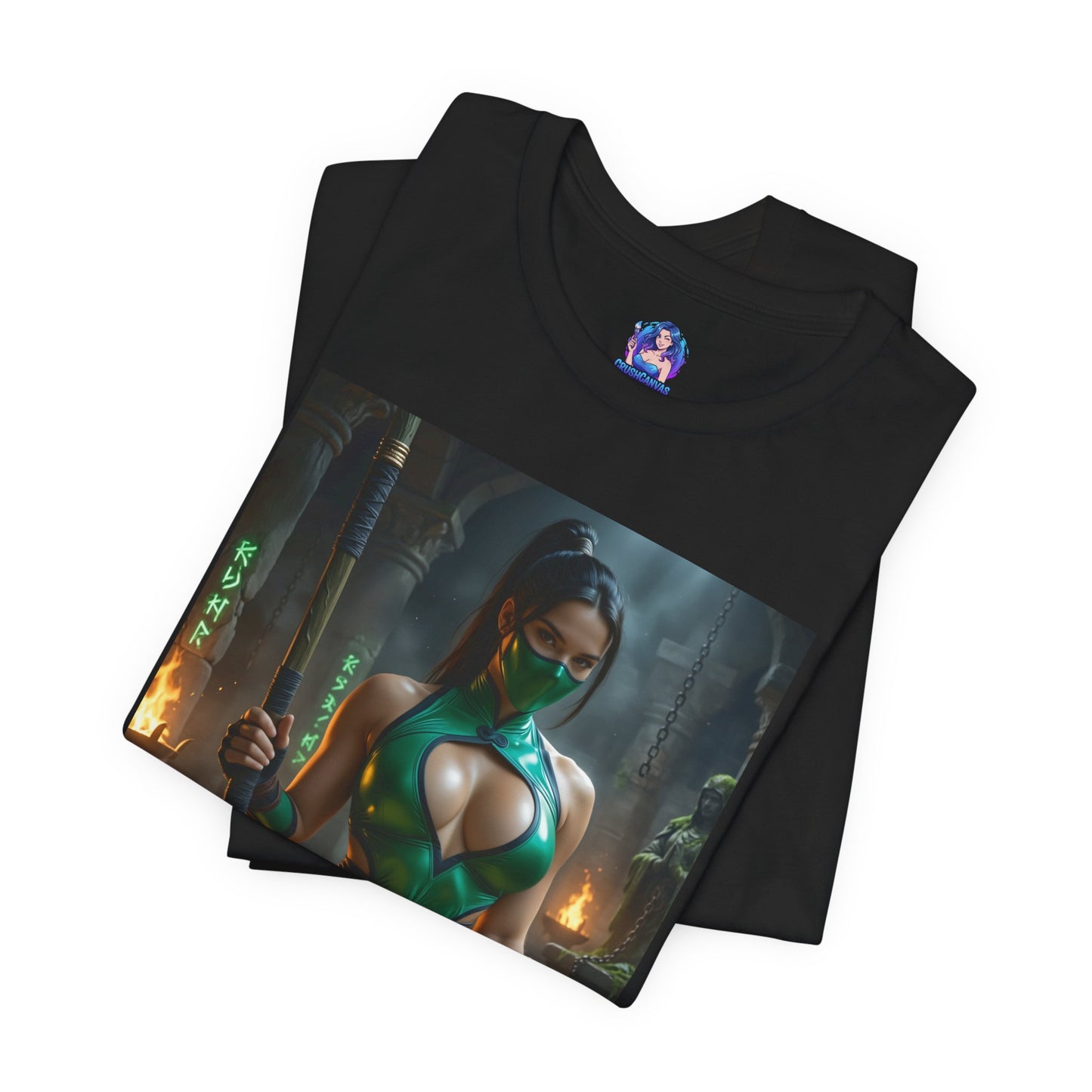 Jadefarbenes Mortal Kombat T-Shirt | Kampfspiel-Shirt für Gamer und Anime-Fans