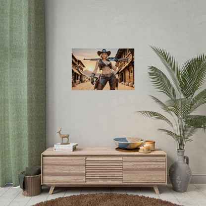 Gunslinger Waifu Wandbild | Ashe Anime-Poster für die Gaming-Zimmer-Dekoration