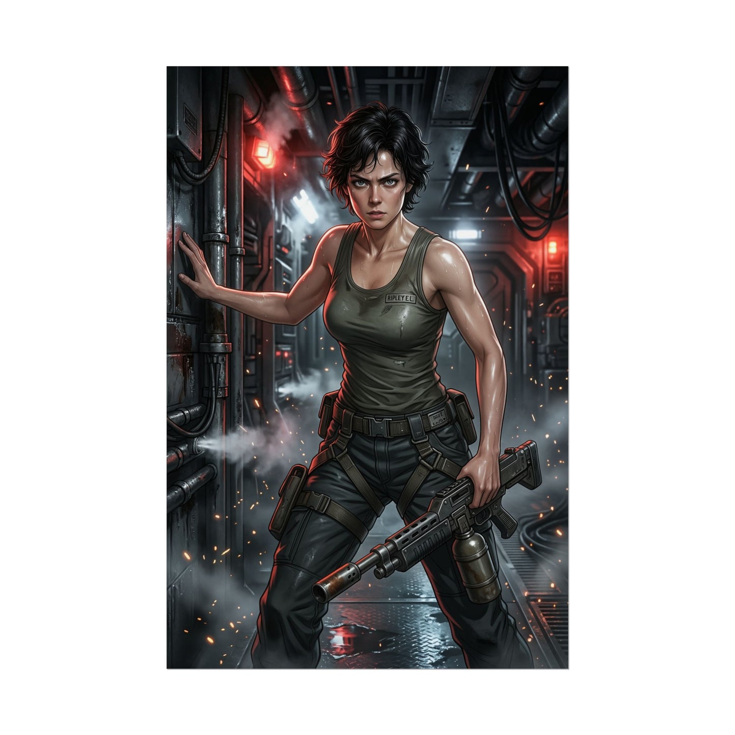 Ellen Ripley Alien Poster Sci Fi Woman Wall Art Space Survivor Print Movie Character Gaming Room Decor Gift