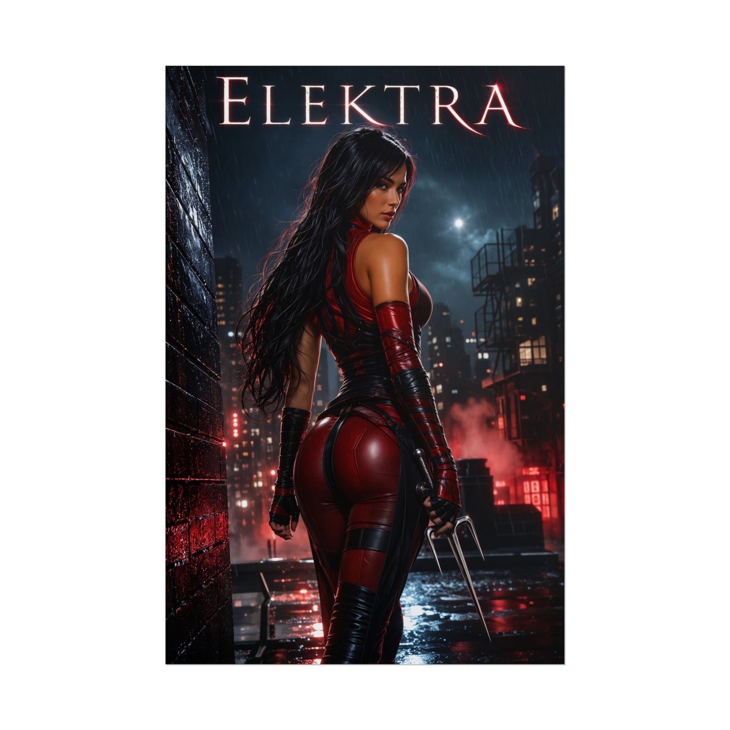 Elektra Marvel Poster Superhero Comic Wall Art Print Decor