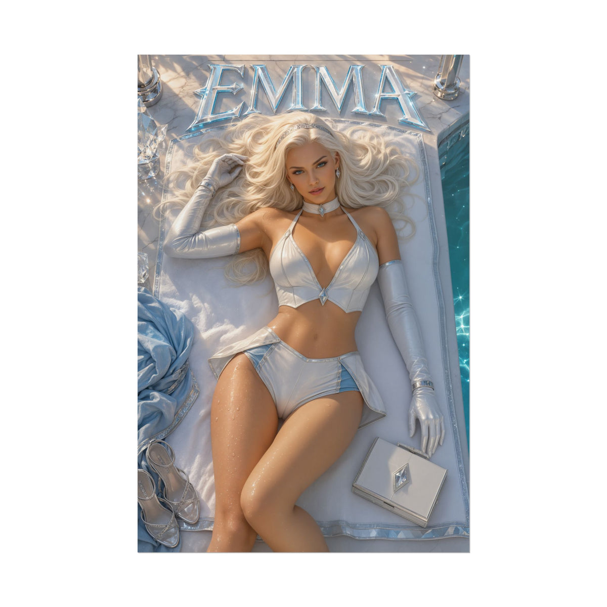 Emma Frost Character Poster Comic Style Wall Decor Bedroom Collector Gift