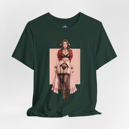 Aerith-T-Shirt | Final Fantasy VII Grafik-T-Shirt für Otaku &amp; Gaming-Fans | Anime-Heldinnen-Shirt