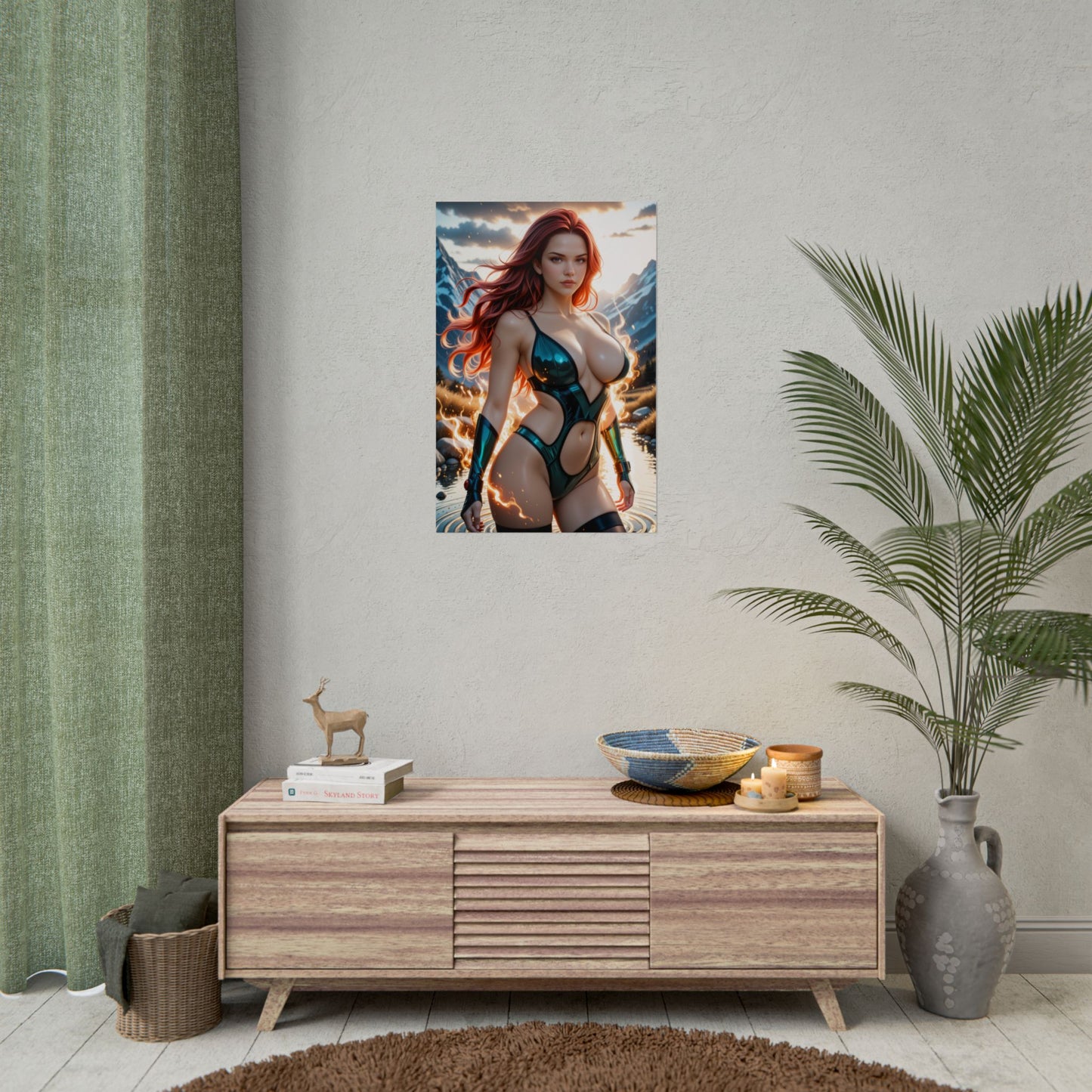 Настінне мистецтво фентезійного вайфу | Аніме-постер Джин Грей для кімнати або інсталяції