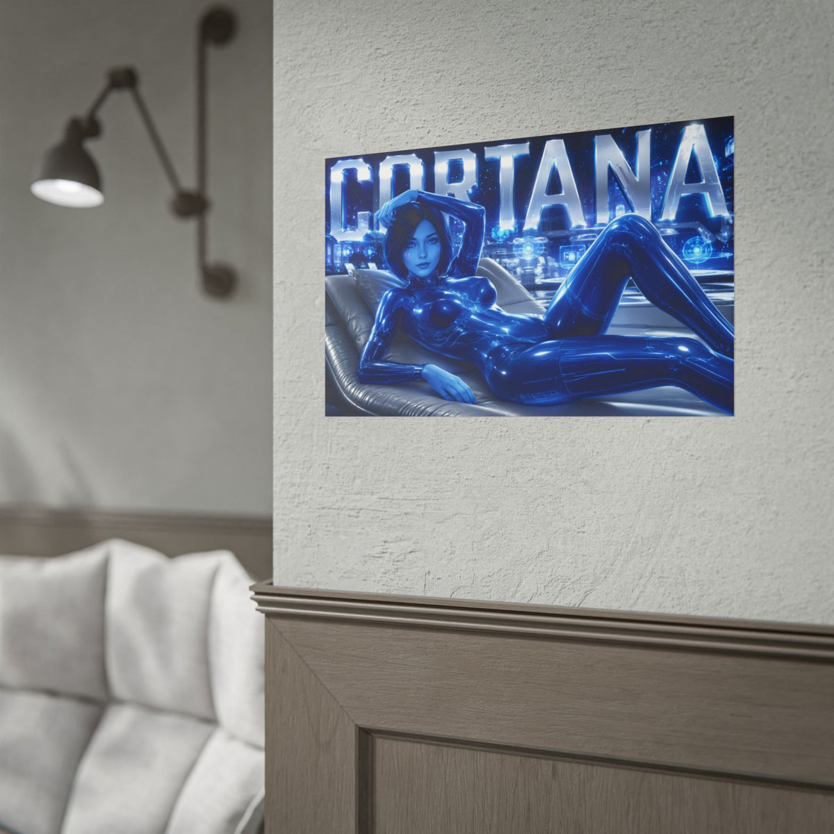 Game Room Decor Cortana Halo Poster Gaming Wall Art Character Print