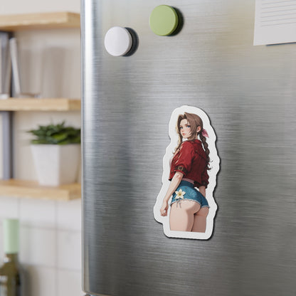 Aerith Magnet – FF7 Anime Girl Fridge Magnet, Cute Flower Girl Decor