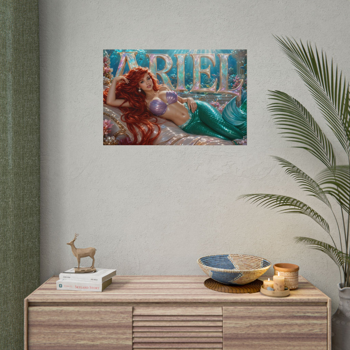 Fantasy Room Decor Ariel The Little Mermaid Poster Wall Art Character Print