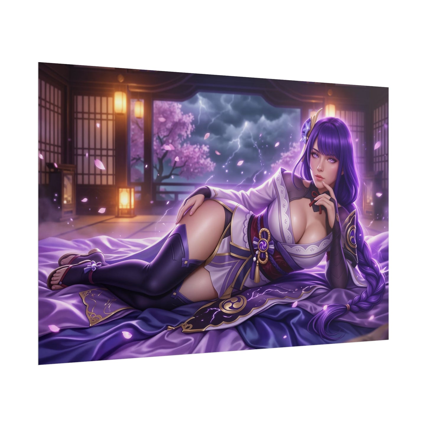 Raiden Shogun Poster, Genshin Impact Wall Art, Anime Print Decor