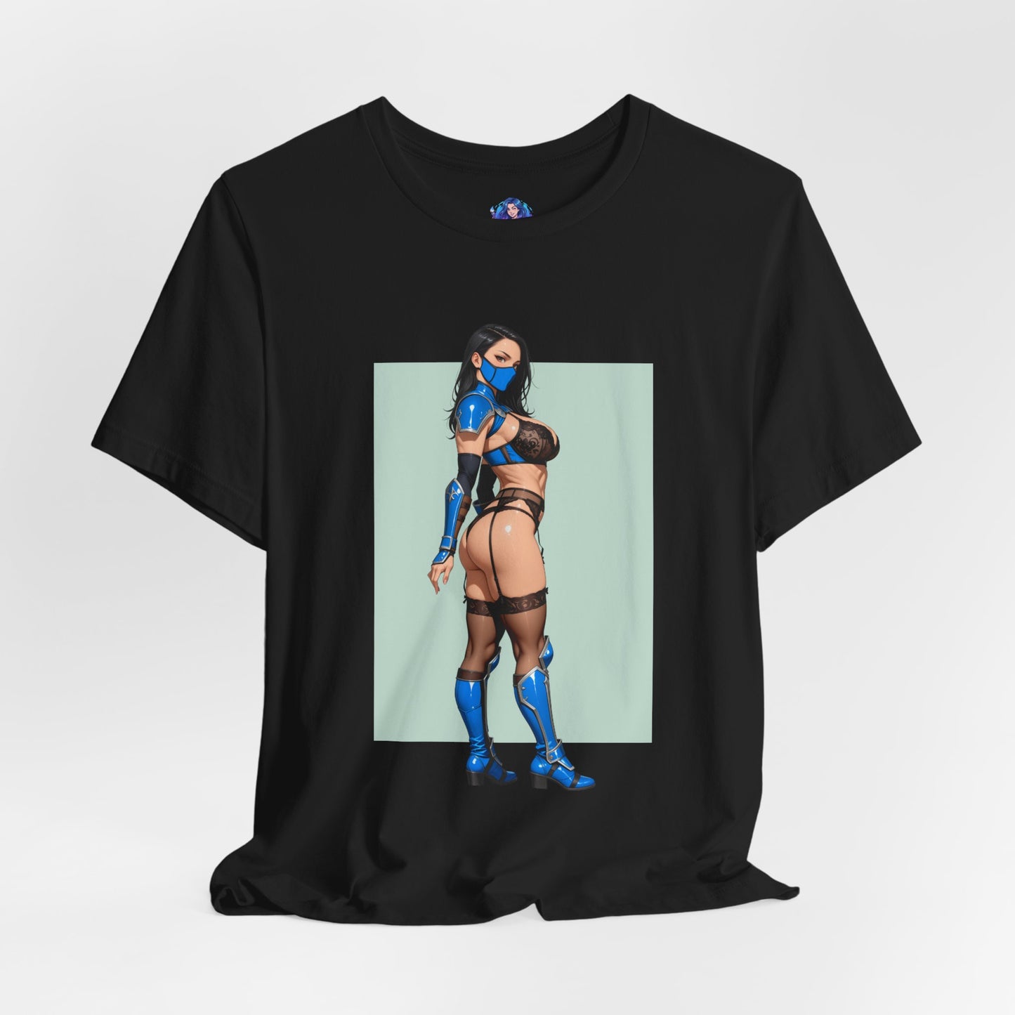 Kitana Grafik-T-Shirt | Mortal Kombat T-Shirt für Otakus und Kampfspielfans | Blaues Ninja-Waifu-Shirt