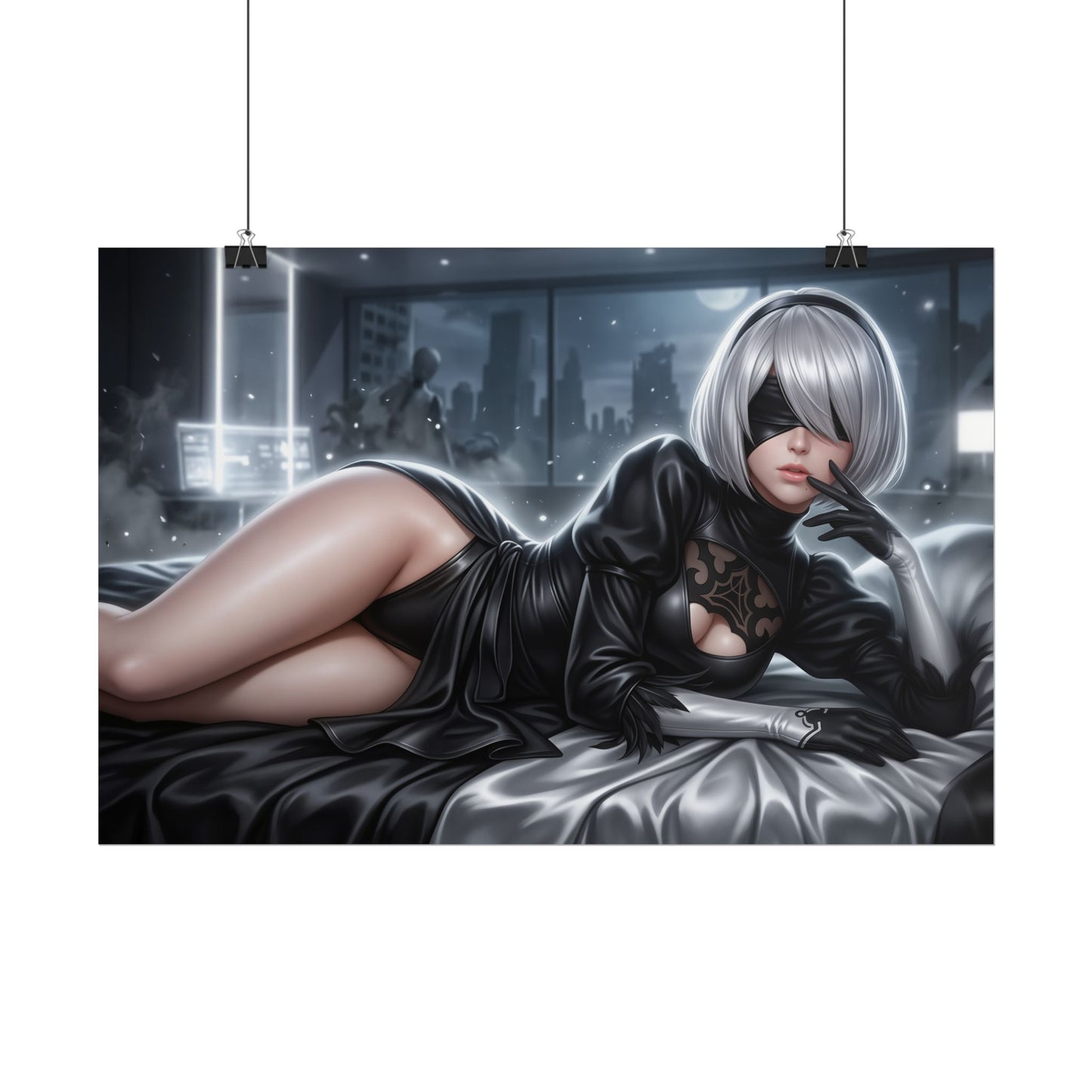 2B Nier Automata Poster, Gaming Wall Art, Sci Fi Anime Print Decor