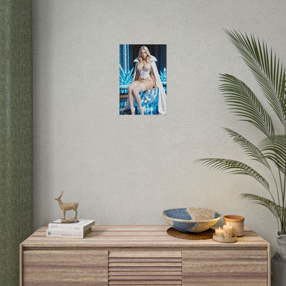 Emma Frost Wall Art Print, Anime Waifu Poster, Blonde Hero Girl Room Decor