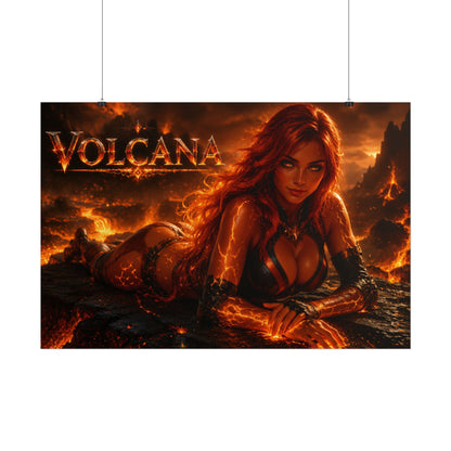 Comic Wall Art Volcana Poster Heroine Room Decor Collectible Character Print