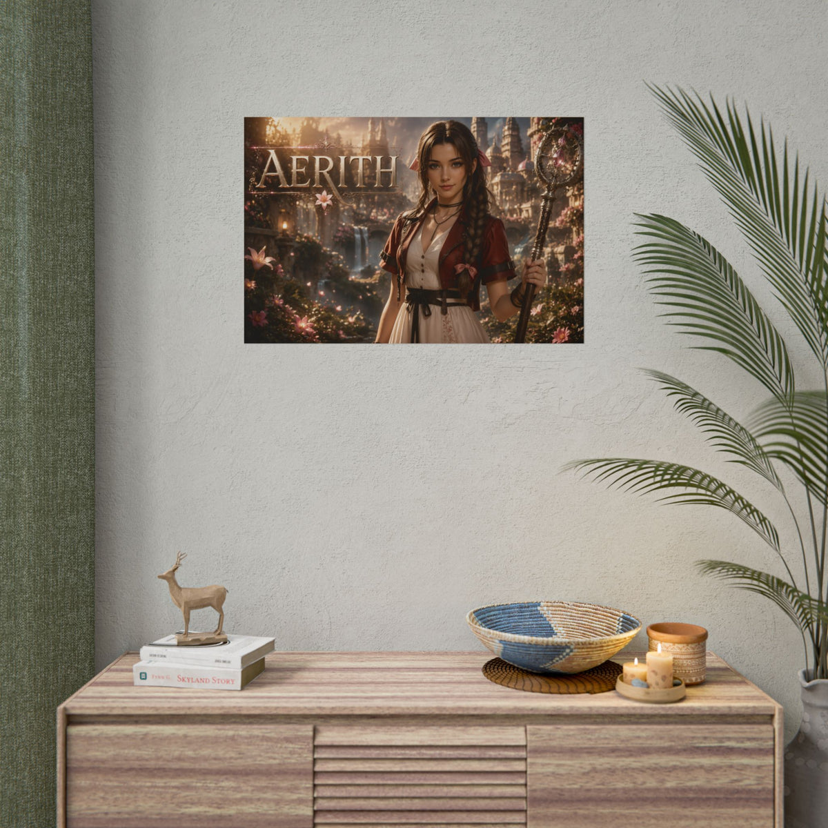 Aerith Gainsborough Character Poster Fantasy Room Wall Decor Collectible Art
