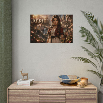 Aerith Gainsborough Character Poster Fantasy Room Wall Decor Collectible Art