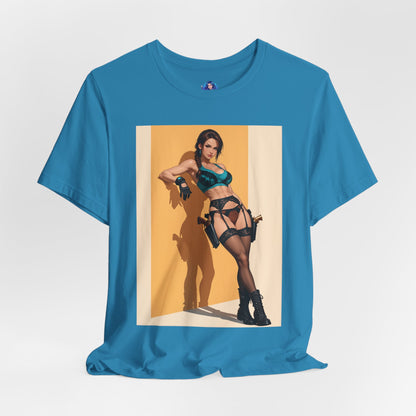 Lara Croft Grafik-T-Shirt | Tomb Raider T-Shirt für Otaku &amp; Gaming-Fans | Sexy Entdecker-Shirt