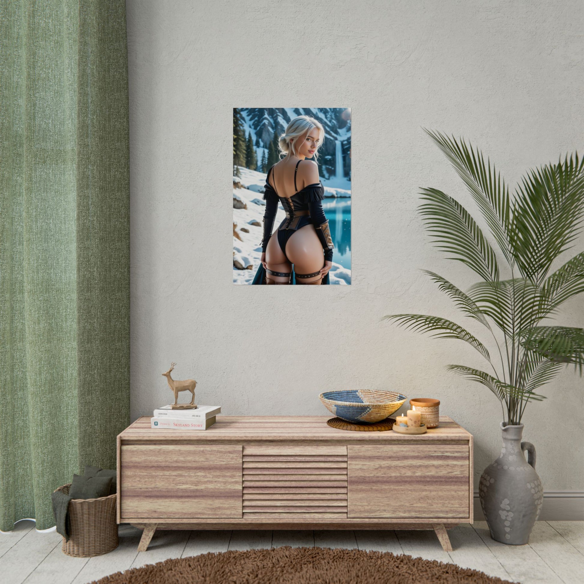 Ciri Poster – Powerful Fantasy Heroine Wall Art for Home or Office Decor shown in modern living room display