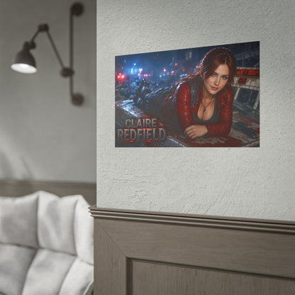 Gamer Room Poster Claire Redfield Wall Art Character Collectible Print
