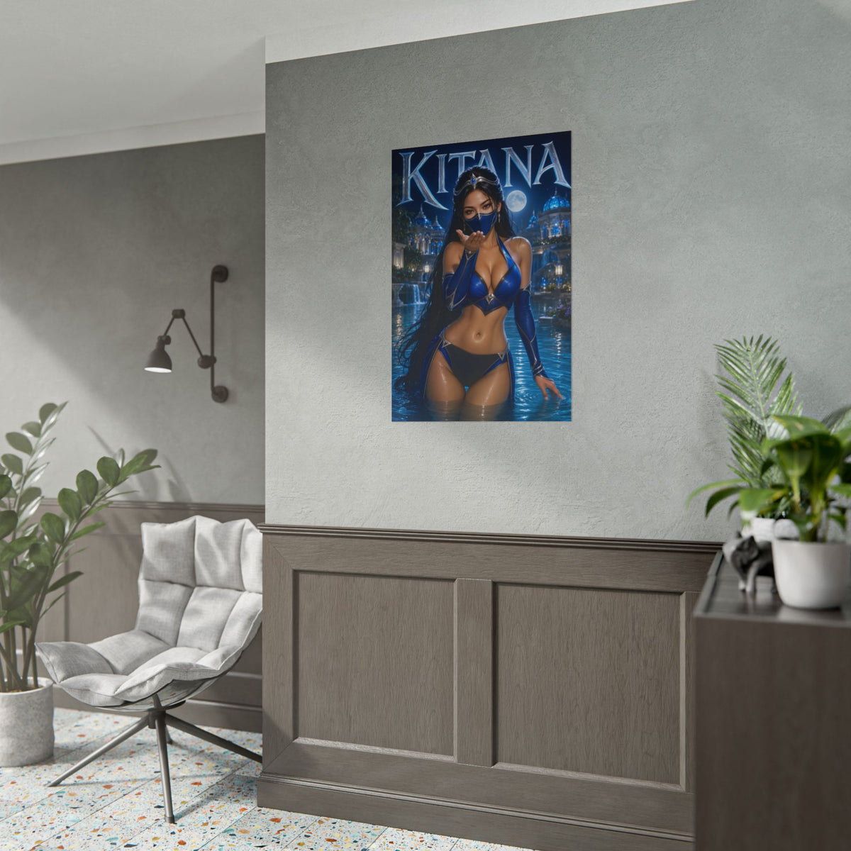 Kitana Mortal Kombat Gaming Poster Wall Art Gamer Room Decor Collectible Print