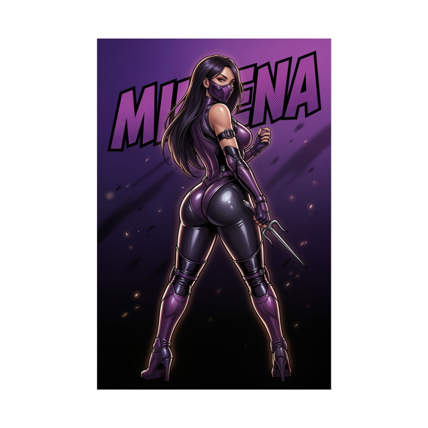 Mileena Art Print, Mortal Kombat Poster, Fighting Game Girl Wall Art, Combat Character Decor, Gamer Gift Idea