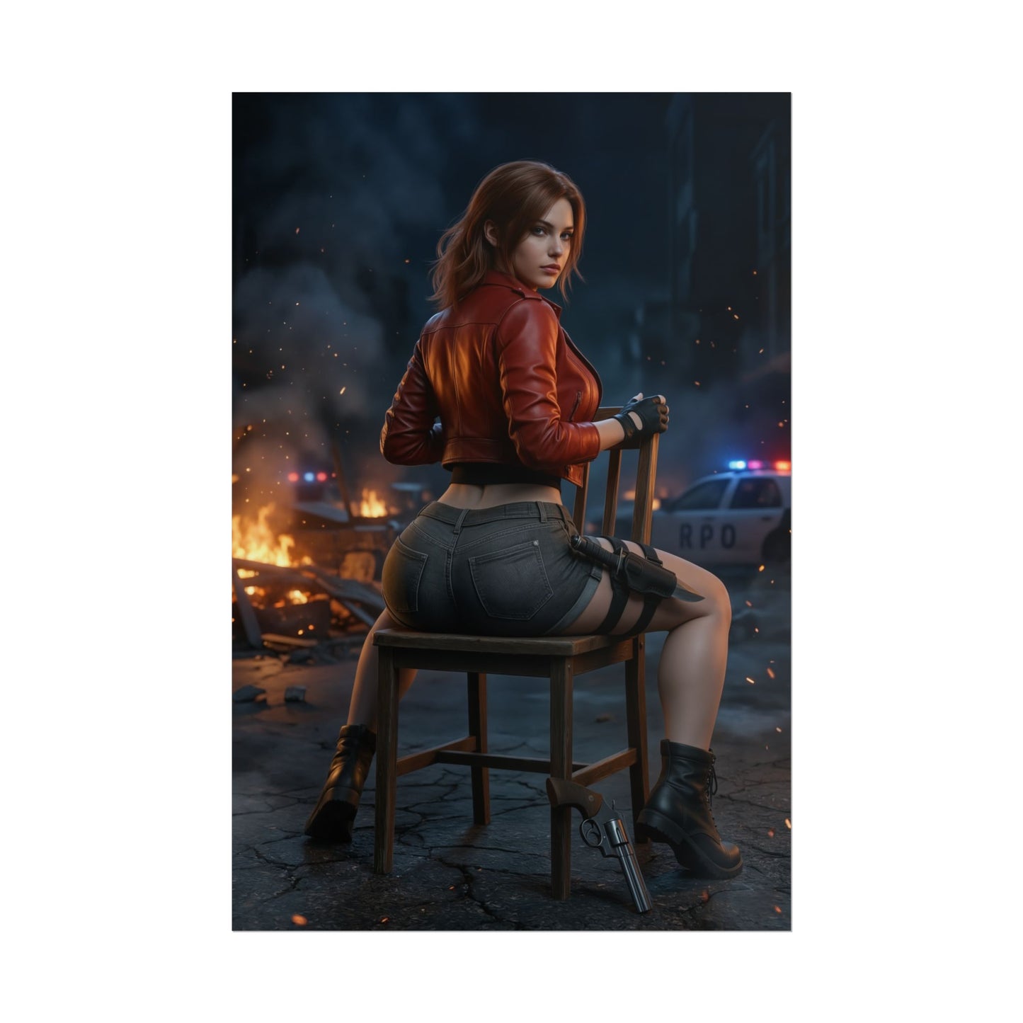 Claire Redfield Poster Resident Evil Dunkle Szene Wandkunst Druck Gaming Deko