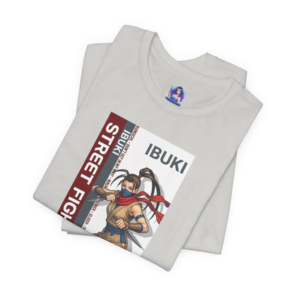 Ibuki T-Shirt | Street Fighter Anime Tee for Gamers & Fighting Game Fans - folded Bella Canvas tee with dynamic Ibuki ninja illustration