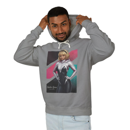 Spider-Gwen Hoodie | Marvel Comics Hoodie | Anime Spider Heroine Pullover - gray pullover featuring anime Spider-Gwen illustration on front