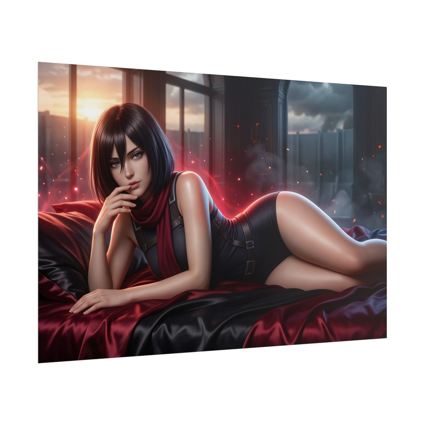 Mikasa Ackerman Poster, Anime Wall Art, Gaming Print, Room Decor