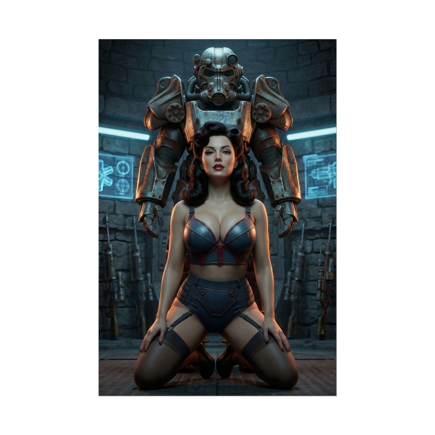 Fallout Power Woman Poster / Fallout Power Wall Art / Fallout Power Art Print / Fallout Poster featuring a commanding Fallout woman with power and symmetry