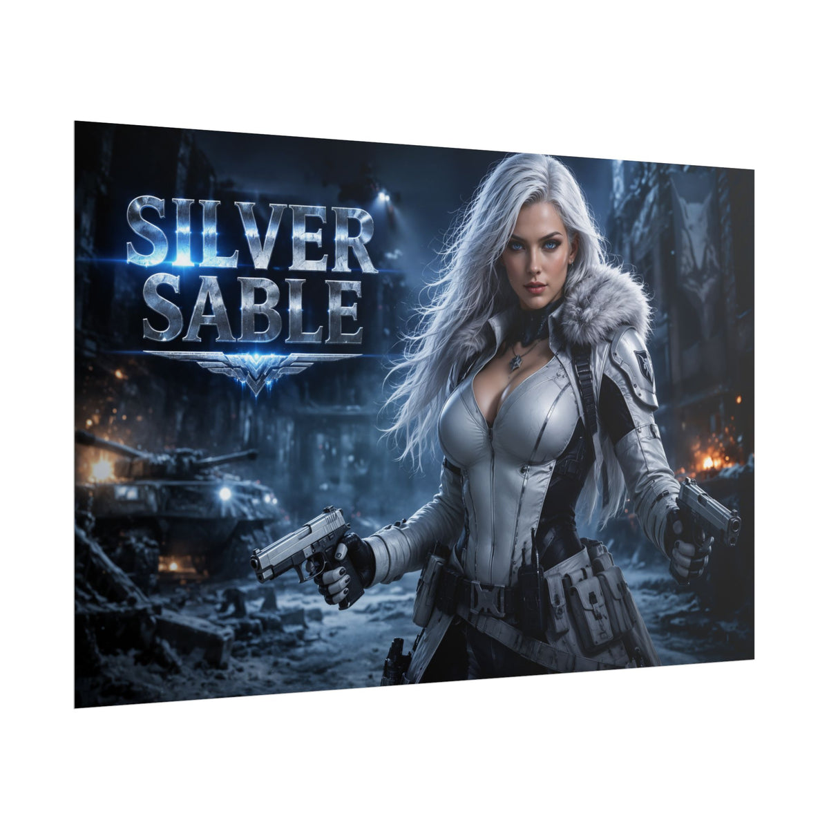 Silver Sable Character Poster Comic Style Wall Decor Bedroom Collector Gift