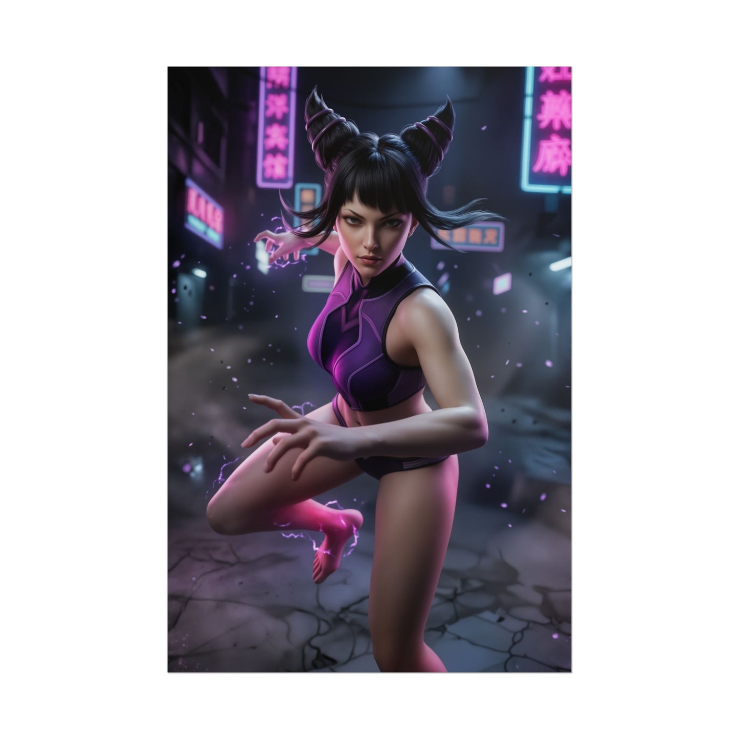 Juri Han Poster Street Fighter Wall Art Print Gaming Room Decor