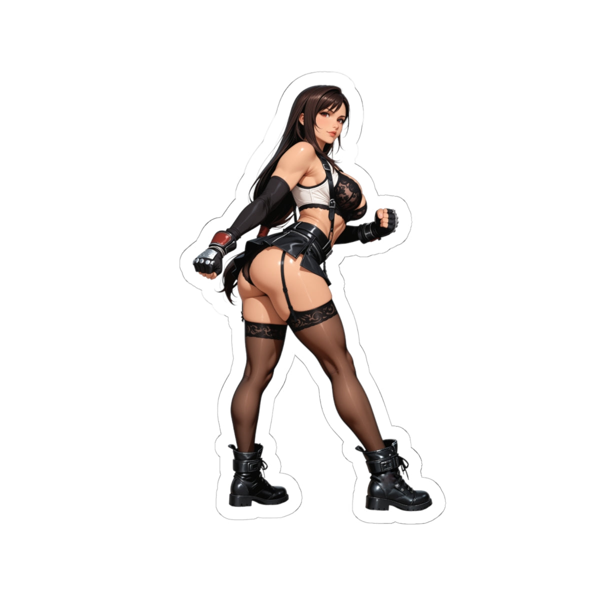 Tifa Lockhart Aufkleber – Fantasy-Heldin Vinyl-Aufkleber für Laptops &amp; Innendekoration