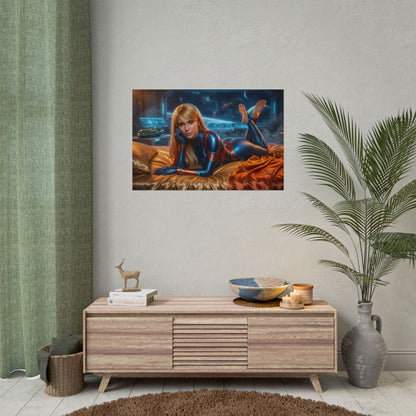 Samus Aran Poster, Sci Fi Wall Art, Gaming Print, Gamer Decor