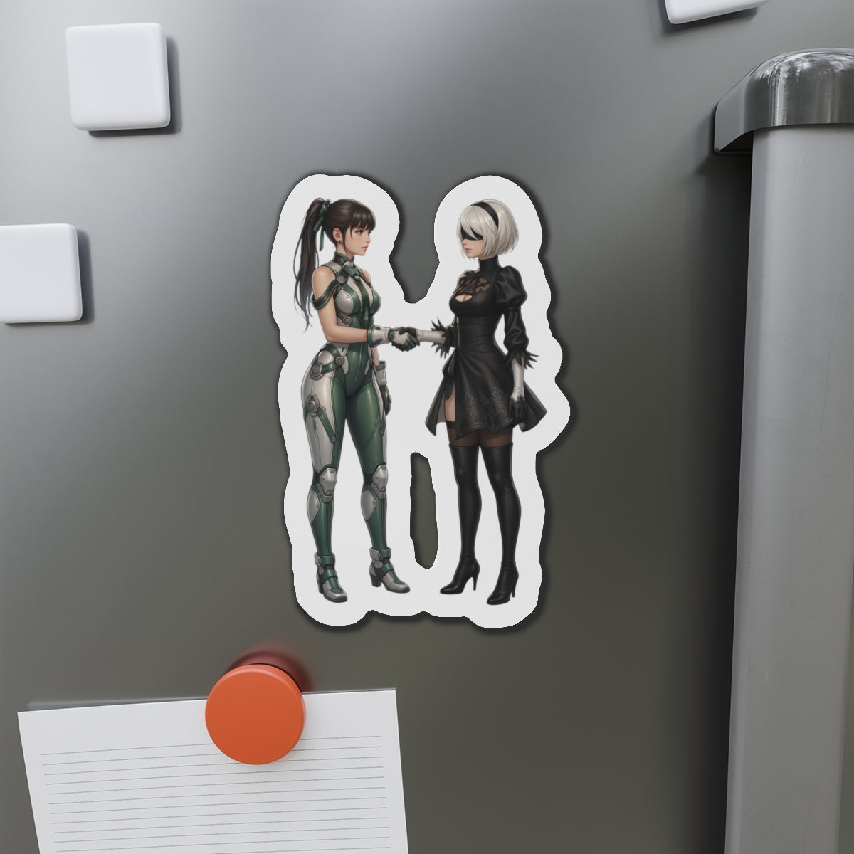 Eve &amp; 2B Magnet – Anime-Sci-Fi-Mädchenmagnet, Stellar Blade x Nier Automata Dekoration