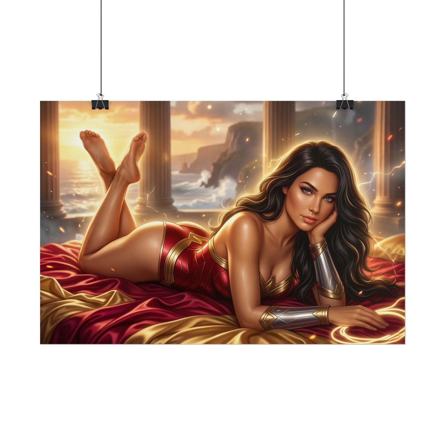 Wonder Woman Poster, DC Comics Wall Art, Fantasy Print Decor