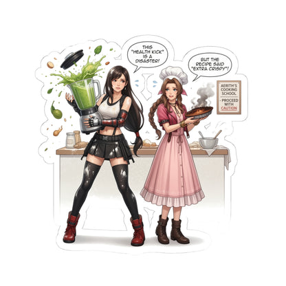 Tifa und Aerith Aufkleber – Fantasy-Duo-Vinylaufkleber für Laptops, Notizbücher &amp; Deko
