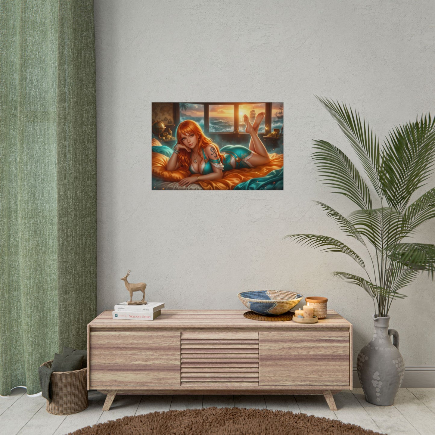 Nami One Piece Poster, Anime Wall Art, Fantasy Print, Room Decor