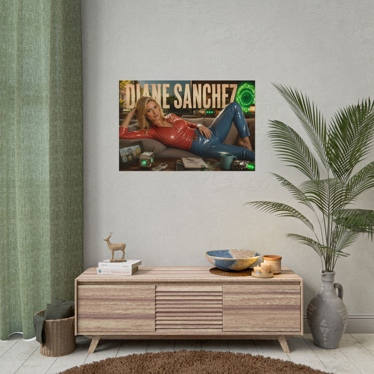 Cartoon Wall Art Diane Sanchez Rick and Morty Poster Room Decor Character Print