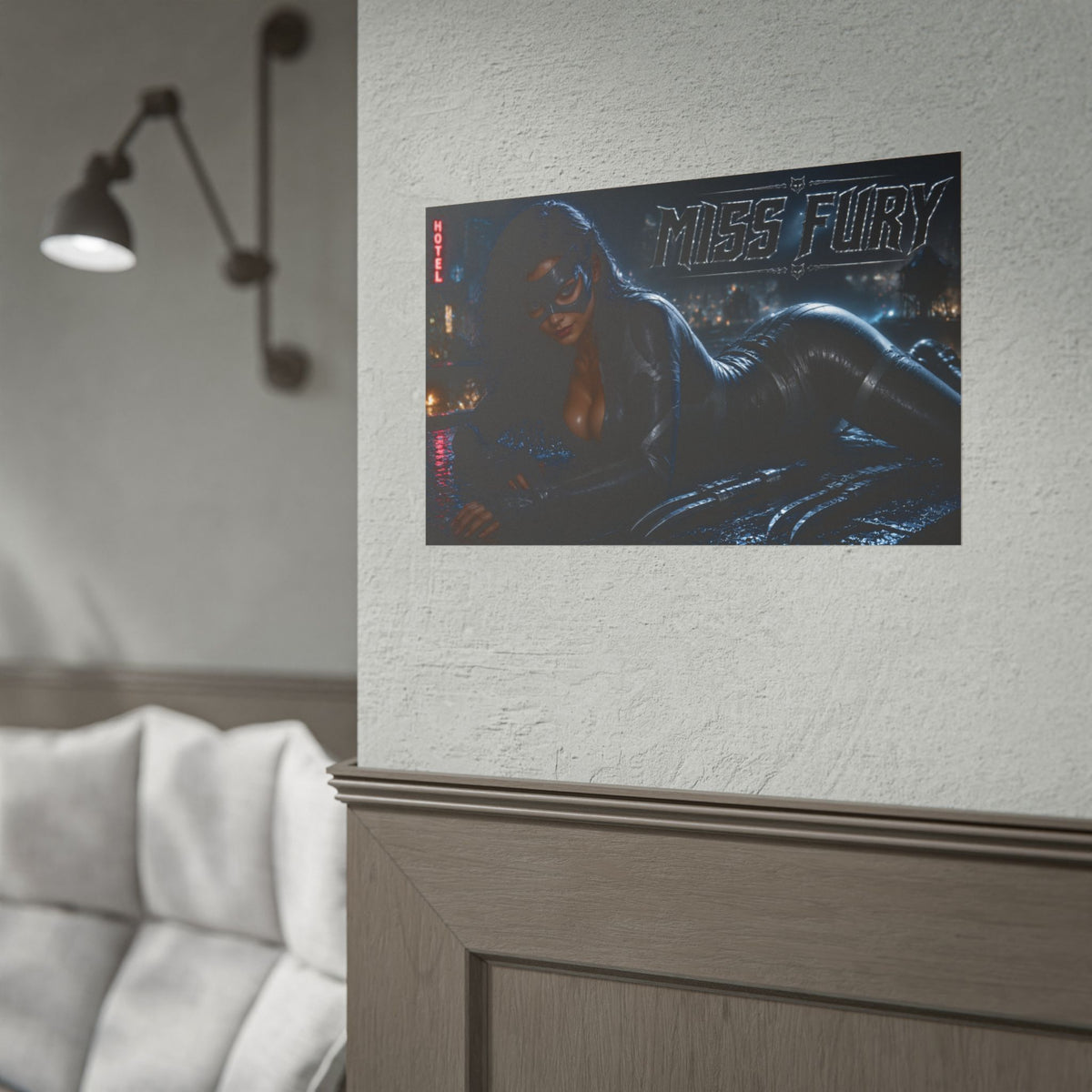 Comic Wall Art Miss Fury Poster Heroine Room Decor Collectible Character Print