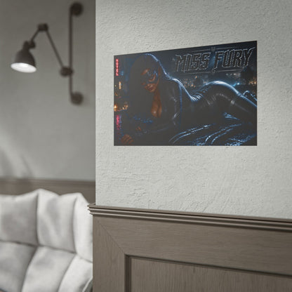 Comic Wall Art Miss Fury Poster Heroine Room Decor Collectible Character Print