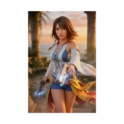 Yuna Final Fantasy Poster, Final Fantasy Wall Art Print, RPG Girl Decor, Fantasy Game Artwork, Gamer Gift
