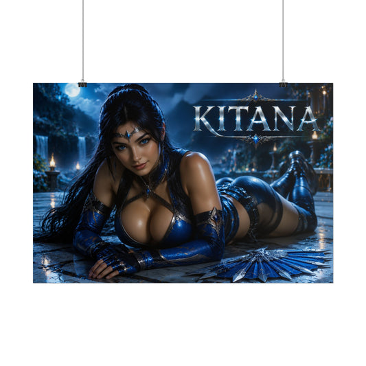 Kitana Character Poster Mortal Kombat Gaming Setup Wall Decor Collector Print