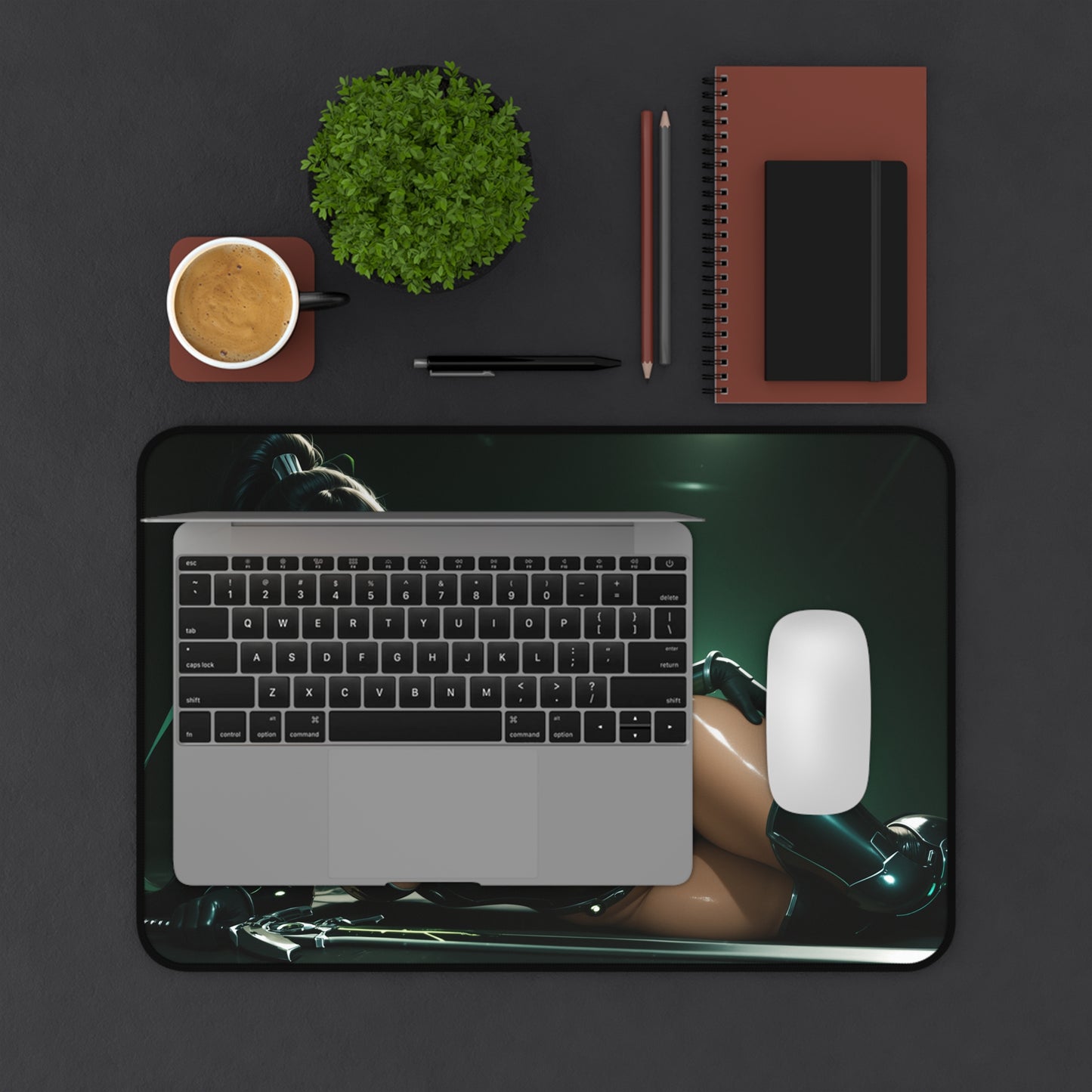 Eve Stellar Blade Schreibtischunterlage, futuristisches Sci-Fi-Helden-Mauspad, Cyberpunk-Gaming-Dekor