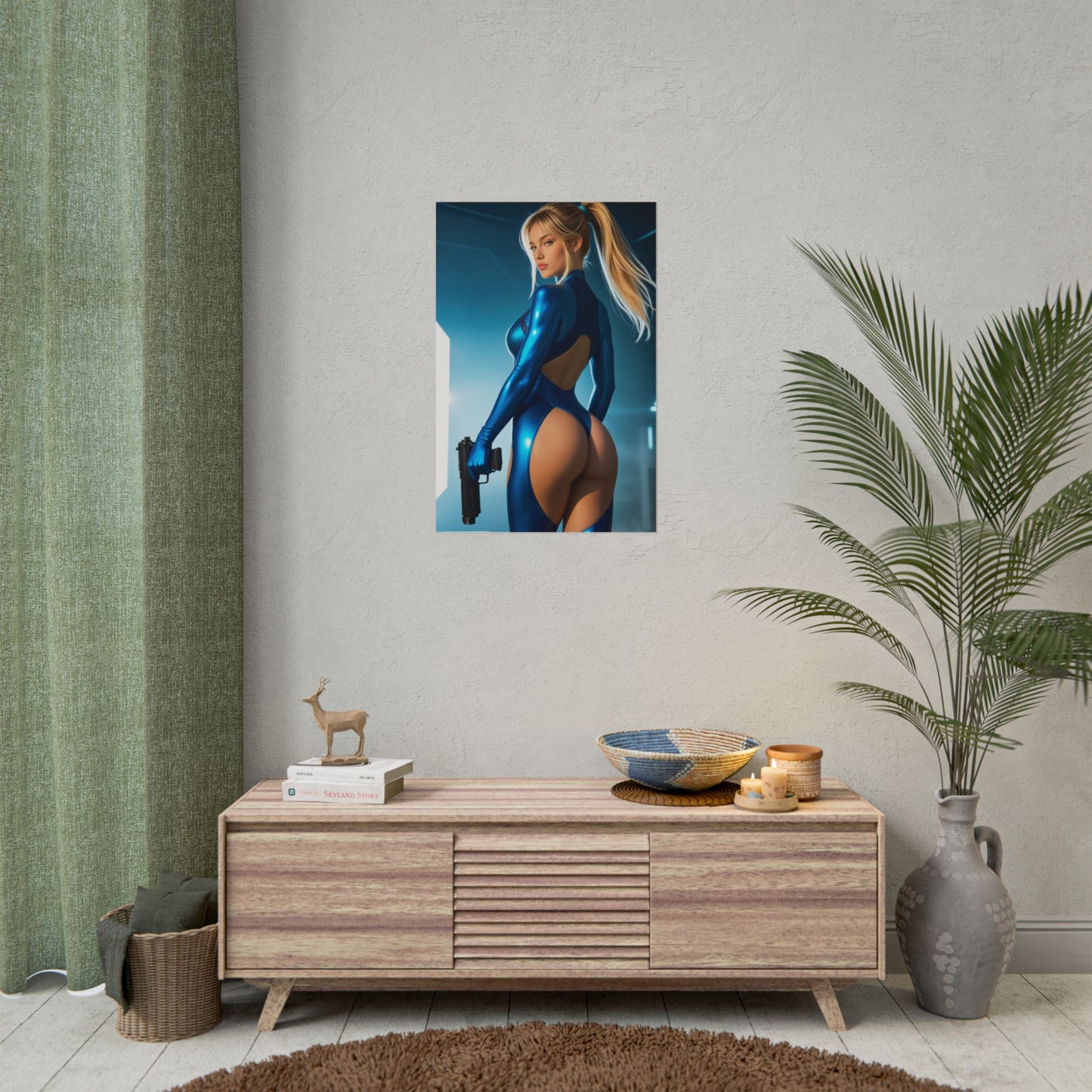 Настінний художній принт Самус Аран, футуристичний плакат Вайфу, декор кімнати для дівчини з аніме
