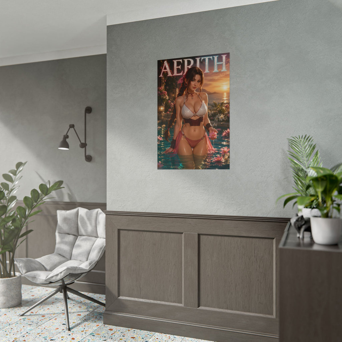 Fantasy Wall Art Aerith Gainsborough Poster Room Decor Collector Gift Art Print