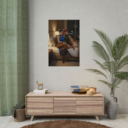 Chun-Li and Cammy White Poster, Street Fighter Art Print – Iconic Fighters on bedroom wall, gaming room decor